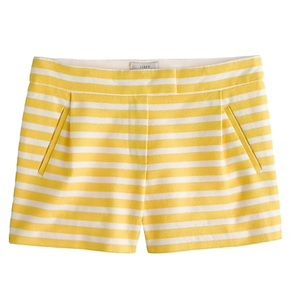 J. Crew White and Yellow Striped Shorts